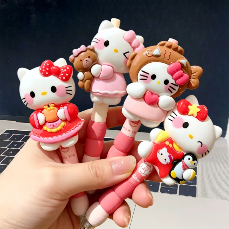 Cute DIY Kawaii Retractable Gel Pens – Aesthetic 0.5mm Black Ink Pens for School, Exam & Journaling, Adorable Stationery Gift for Girls, Teens & Students